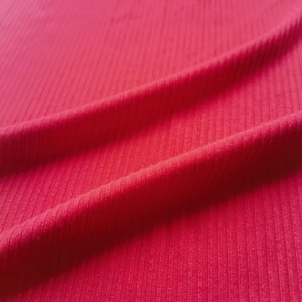 95% Polyester 5% Spandex Stretch Rib Knitted Fabric